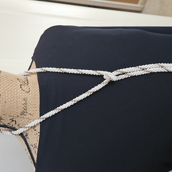 Faux Pearl Lariat Rope Cord Open End Necklace. - Picture 5 of 10